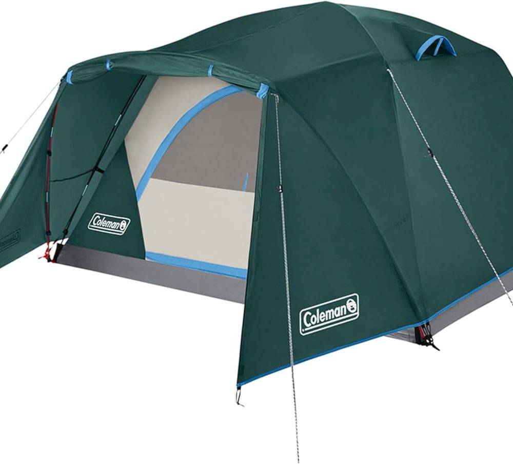 Coleman Skydome Tent with Full-Fly Weather Vestibule, Weatherproof 4/6 Person Tent Sets Up in 5 Minutes & Protects from Water, 20% More Headroom
